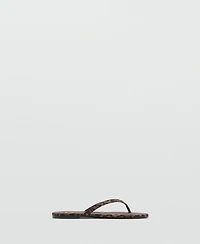 Mango Women's Leopard Print Strap Sandals
