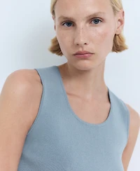 Mango Women's Low-Cut Knitted Crop Top