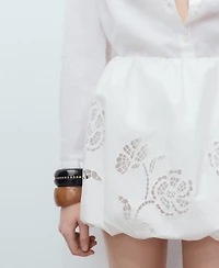 Mango Women's Embroidered Balloon Skirt