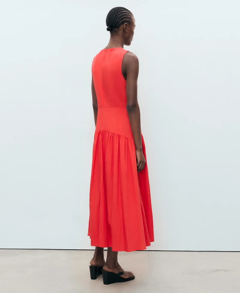 Mango Women's Ruched Hem Long Dress