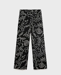 Mango Women's Floral Print Straight Pants