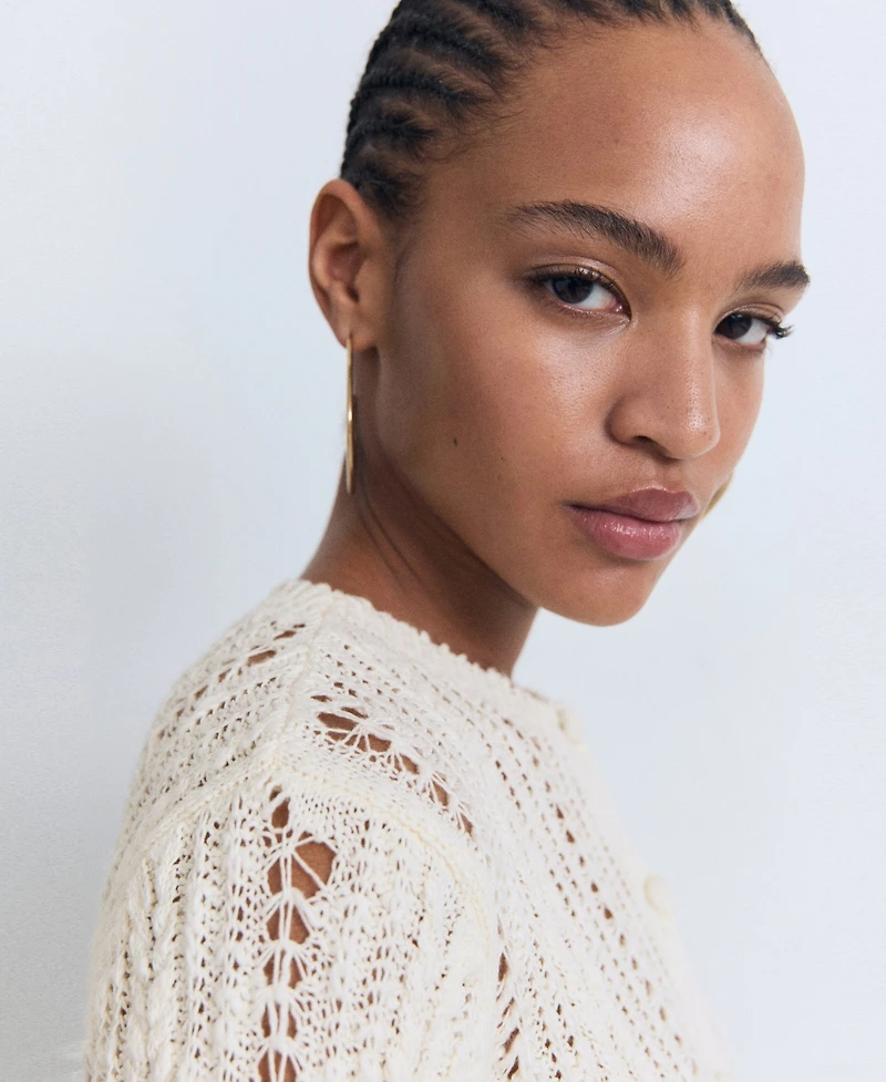 Mango Women's Openwork Knit Cardigan