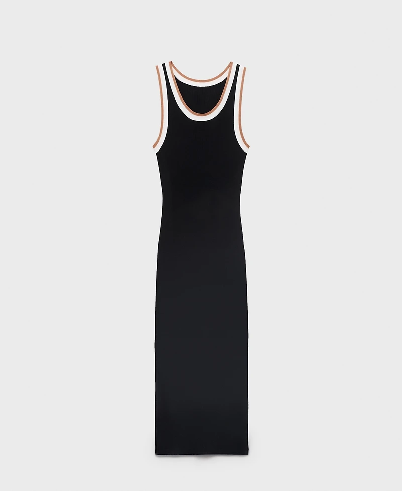 Mango Women's Contrasting Details Knitted Dress