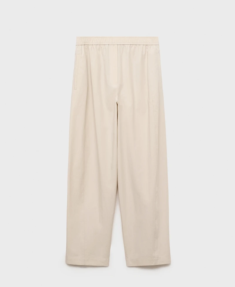 Mango Women's Paper Bag Cotton Pants