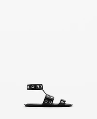 Mango Women's Studded Leather Sandals