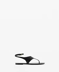 Mango Women's Leather Straps Sandals