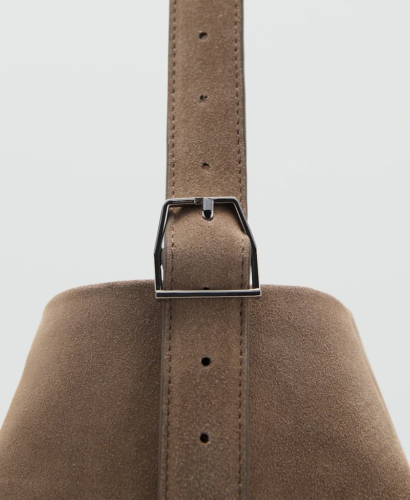 Mango Women's suede Bucket Bag