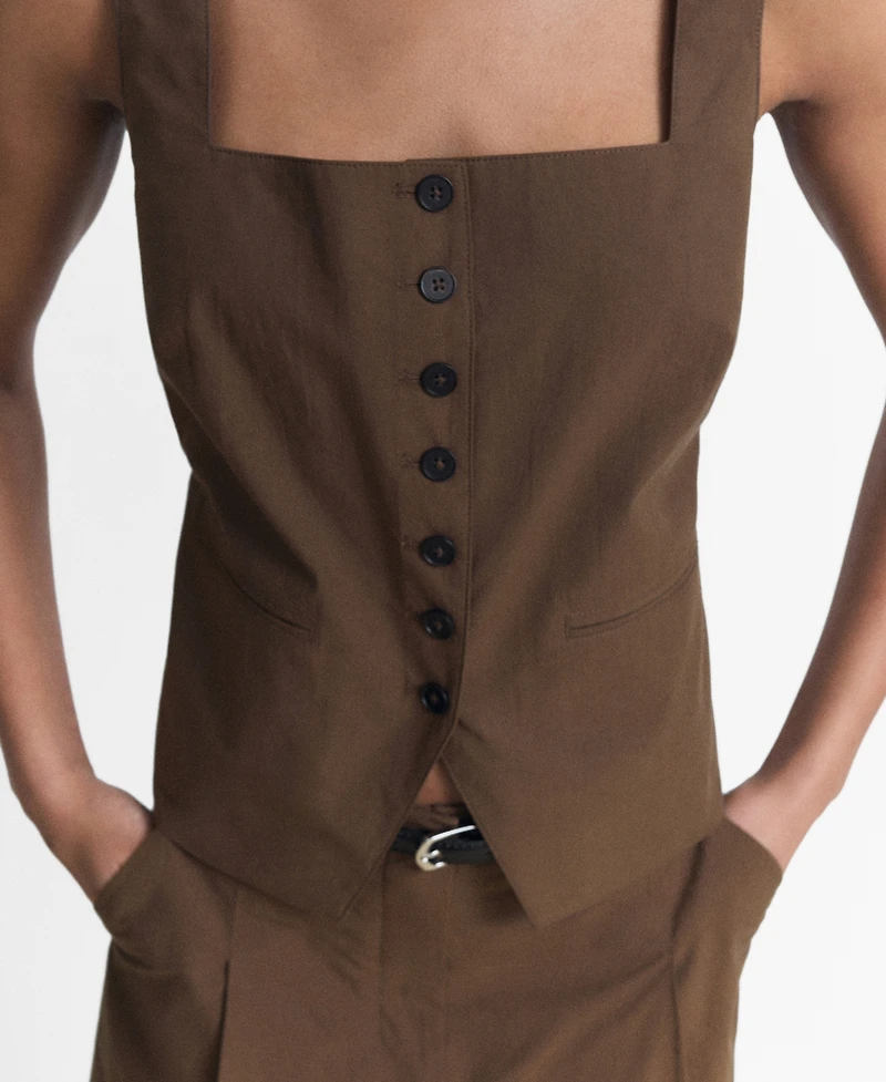 Mango Women's Cotton Suit Vest