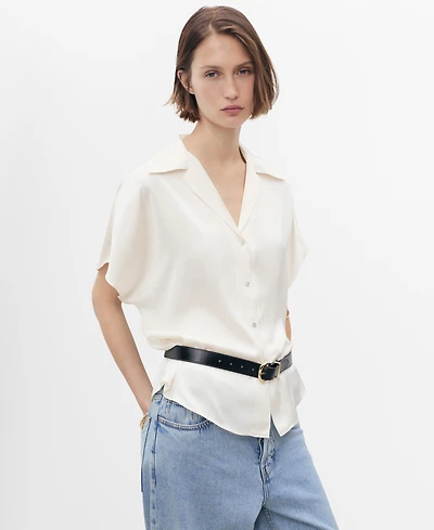Mango Women's Short Sleeve Fluid Shirt