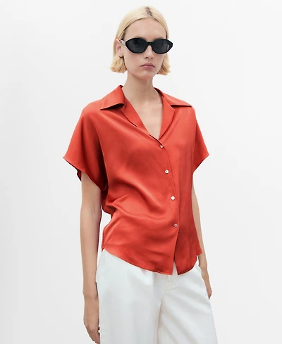 Mango Women's Short Sleeve Fluid Shirt