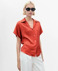 Mango Women's Short Sleeve Fluid Shirt