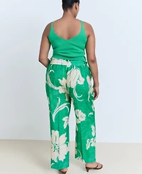 Mango Women's Belt Printed Pants