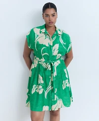 Mango Women's Belt Printed Dress