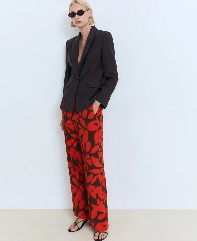 Mango Women's Flowy Printed Pants