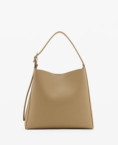 Mango Women's Leather Effect Bucket Bag