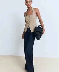 Mango Women's Linen Suit Vest