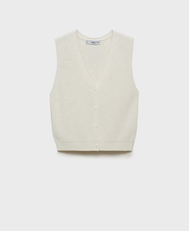 Mango Women's Openwork Knitted Sweater Vest