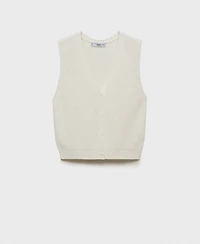Mango Women's Openwork Knitted Sweater Vest
