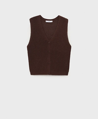 Mango Women's Openwork Knitted Sweater Vest