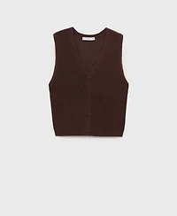Mango Women's Openwork Knitted Sweater Vest