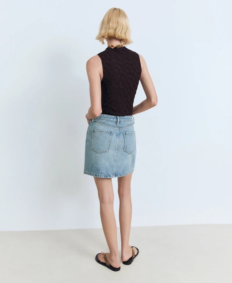 Mango Women's Denim Short Skirt