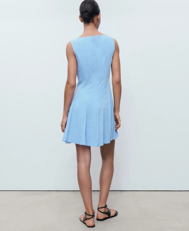 Mango Women's Pleated Short Dress