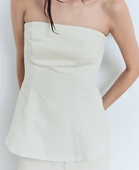 Mango Women's Strapless Flared Top