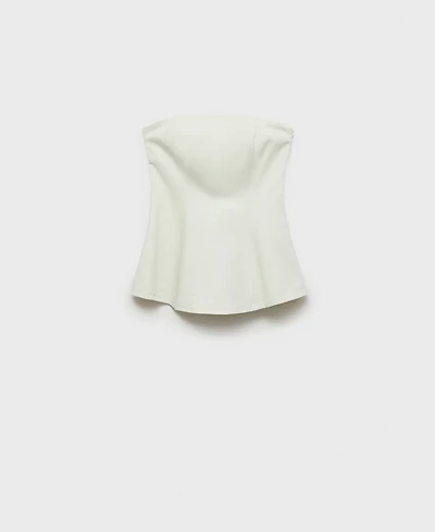 Mango Women's Strapless Flared Top