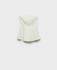 Mango Women's Strapless Flared Top