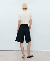 Mango Women's Knitted Cropped Cardigan