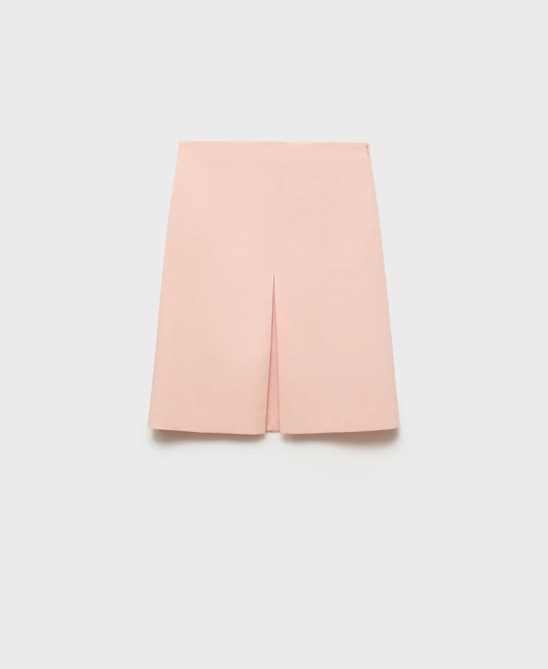 Mango Women's Pleat Detail Cotton Midi Skirt