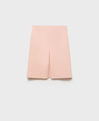 Mango Women's Pleat Detail Cotton Midi Skirt