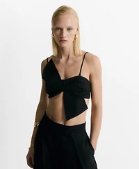 Mango Women's Bow-Design Crop Top