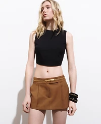 Mango Women's Back Bowtie Crop Top