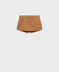 Mango Women's Pleated Skirt Shorts