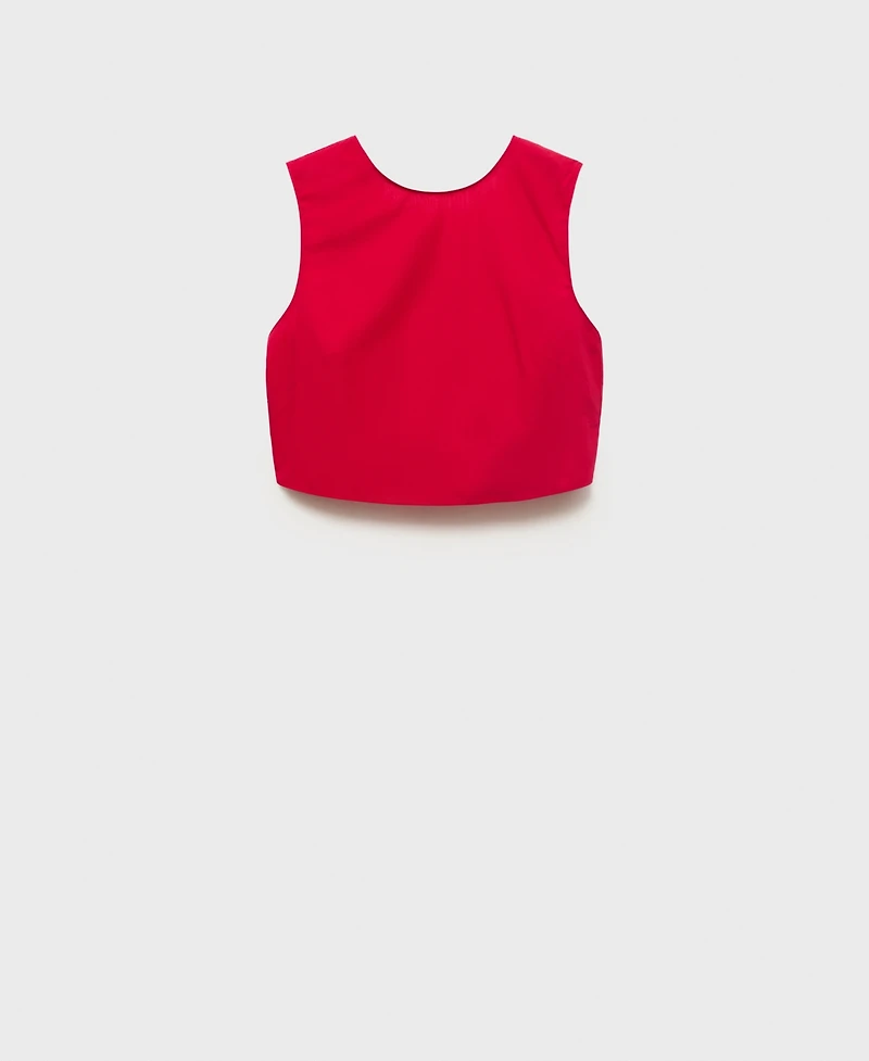 Mango Women's Back Bowtie Crop Top