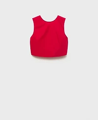 Mango Women's Back Bowtie Crop Top