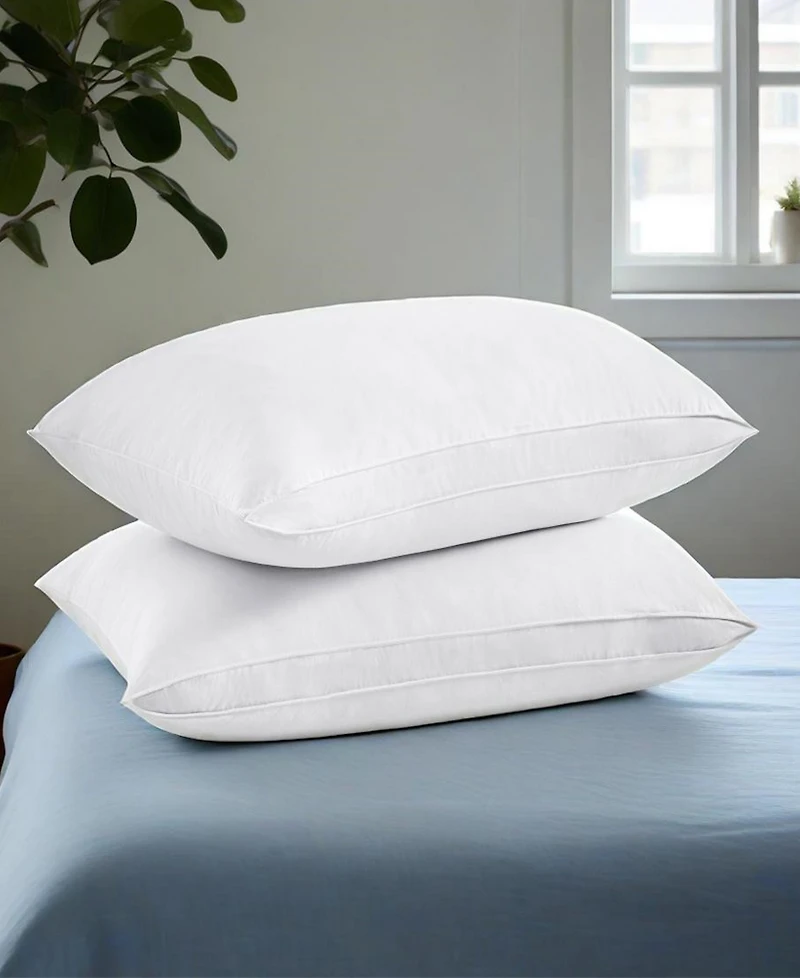 Unikome Medium Soft Goose Down and Feather Gusseted 2-Pack Pillows