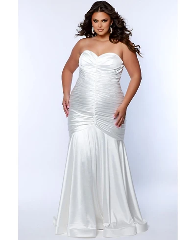 Sydney's Closet Women's Fitted Strapless Sweetheart Neckline Evening Gown