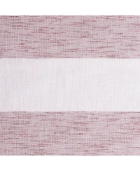 Kate Aurora Metallic Semi Sheer Rugby Striped Grommet Top Window Curtains - 38 in. W x 84 in. L, Blue