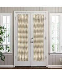 Kate Aurora Plaid Country Farmhouse French Door Curtain Panel With Matching Tieback - 25W x 40L, Yellow