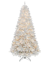 Puleo 7.5 ft. Pre-Lit Flocked Bennington Fir Artificial Christmas Tree
