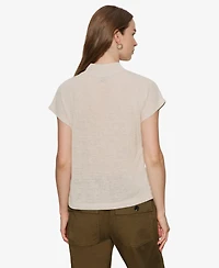 Sanctuary Women's Draped Mock Neck Top
