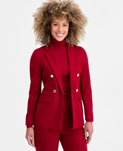 Anne Klein Women's Triple-Pocket Open-Front Blazer