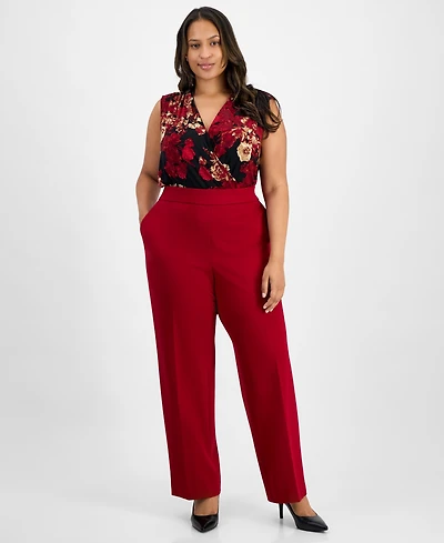 Anne Klein Plus Pull-On High-Rise Compression Pants