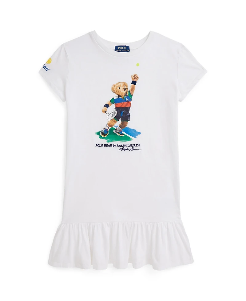 Polo Ralph Lauren Big Girls Us Open Bear Cotton Jersey Dress