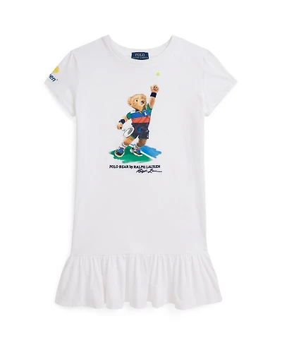 Polo Ralph Lauren Big Girls Us Open Bear Cotton Jersey Dress