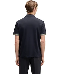 Boss by Hugo Men's Interlock-Cotton Contrast Tipping Polo