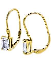 Giani Bernini Cubic Zirconia Octagon Leverback Drop Earrings in 18k Gold-Plated Sterling Silver, Macy's Exclusive