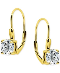 Giani Bernini Round Cubic Zirconia Leverback Earrings in Gold Vermeil Over Sterling Silver